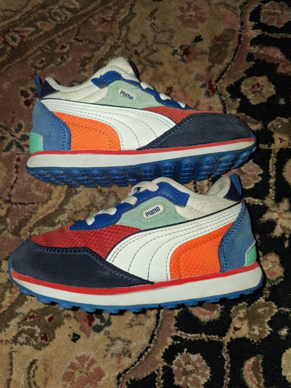 PUMA Kids' Multi-Color Athletic Sneakers - Blue/Orange/White